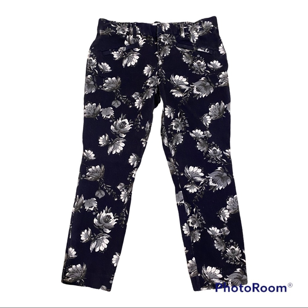 GAP floral print skinny ankle pants